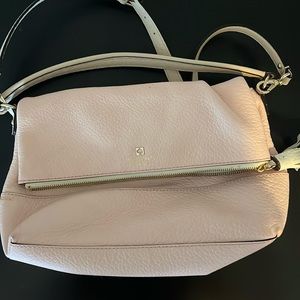 Pink and white leather Kate spade crossbody bag